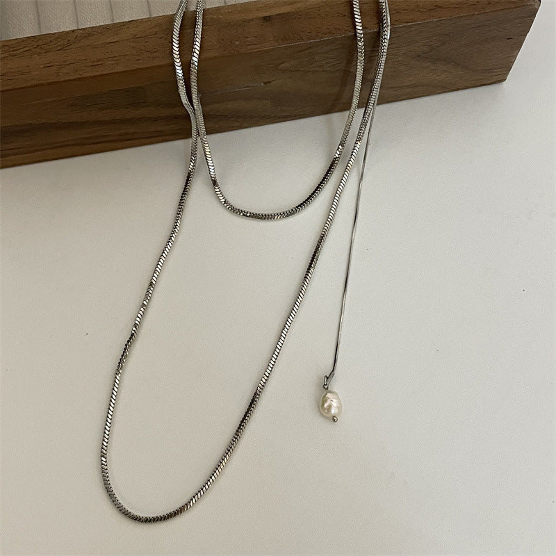 Pearl Simple High-grade Light Luxury Hip Hop Clavicle Chain Necklaces