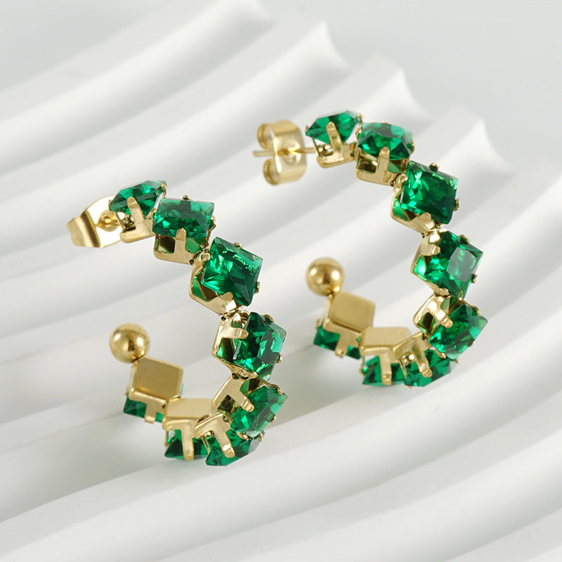 Women's Rhinestone Ear South America Fashionable Golden Titanium Light Rings