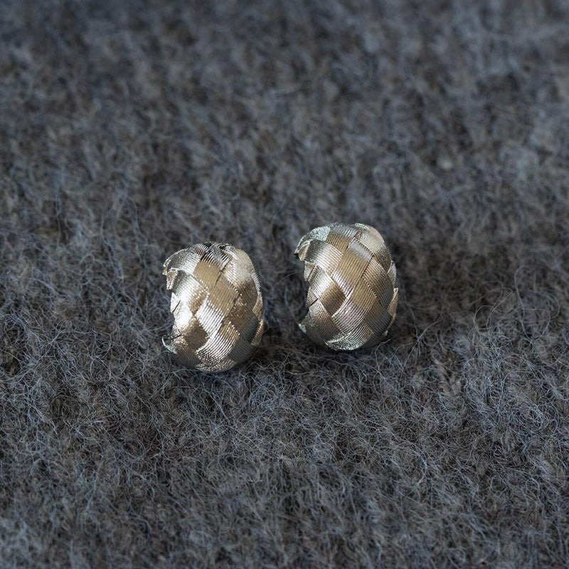 French Retro Hand-woven Brushed Texture High-grade Golden Rings