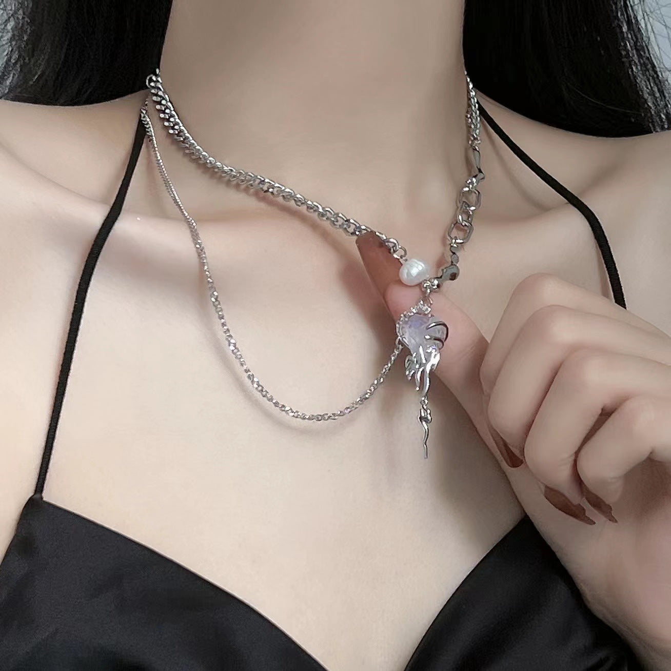 Fire Stone Female Sweet Cool Hot Necklaces