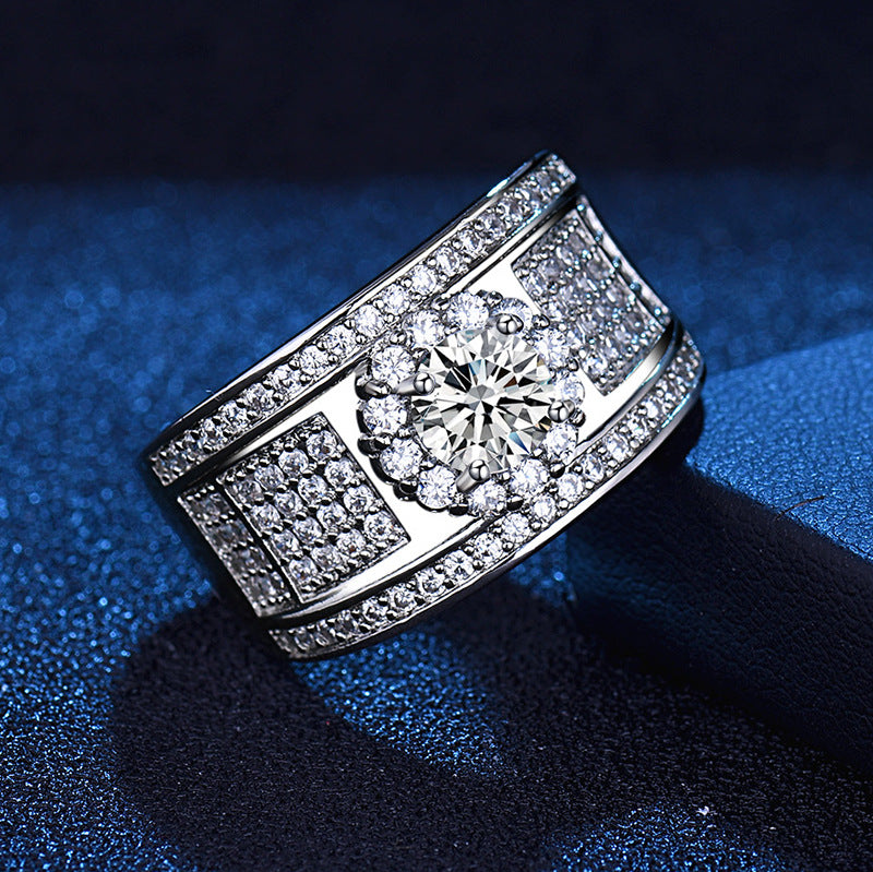Full Rhinestone Zircon Wide Version Big Rings