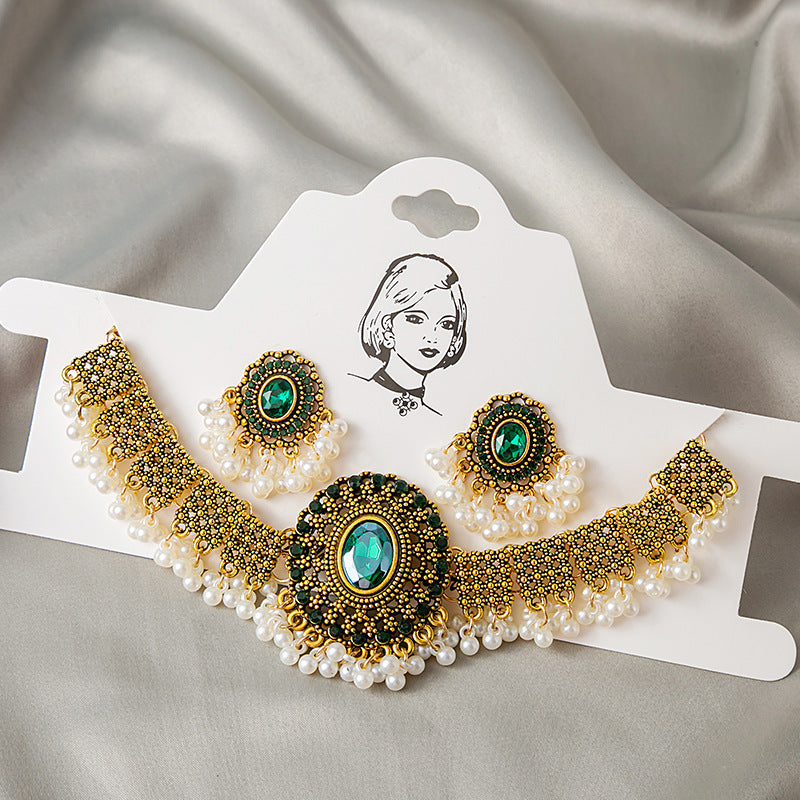 Inlaid Pearl Sequins Pretty Shiny Vintage Set Necklaces