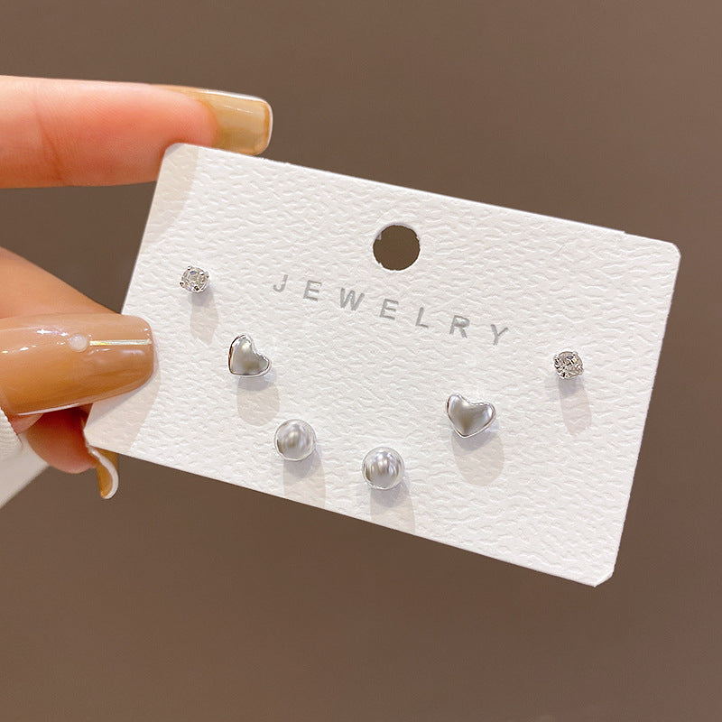 Boucles d'oreilles en argent avec cœur en métal pour femme, petite personnalité