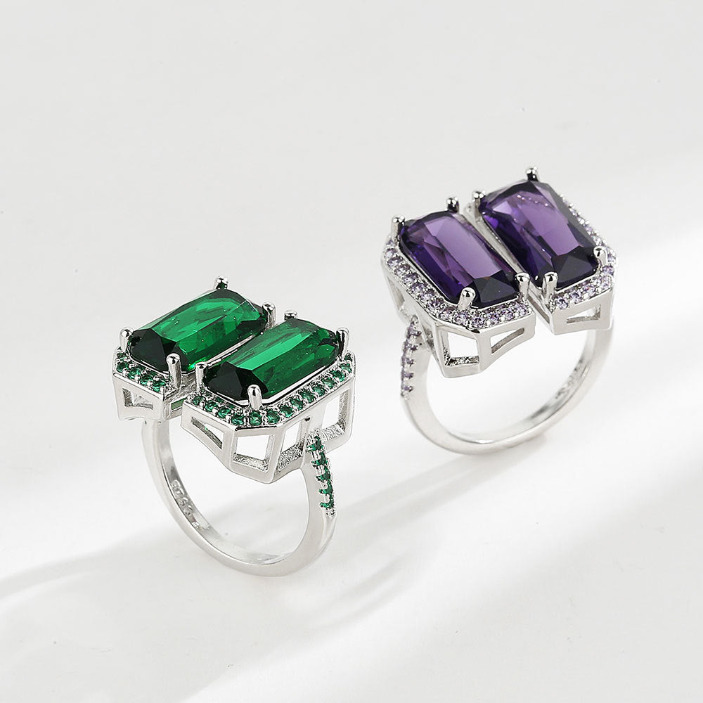 Ornament Male Court French Shiny Zircon Rings
