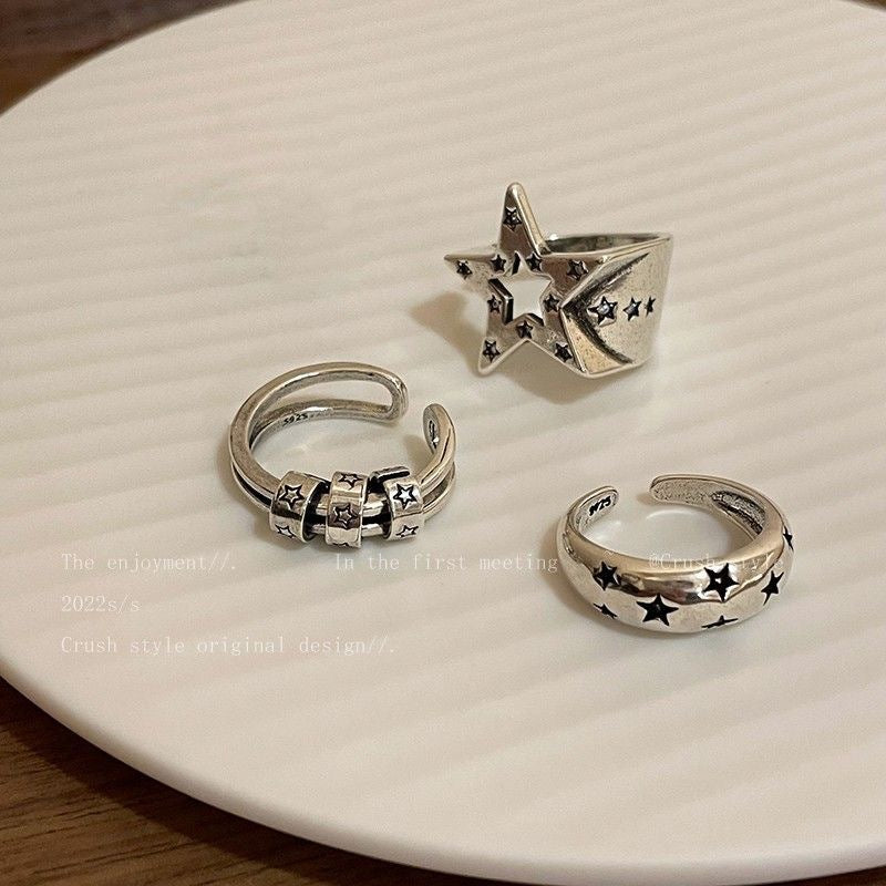 Star Metal Open Female Design Hip Hop Cold Wind Ring