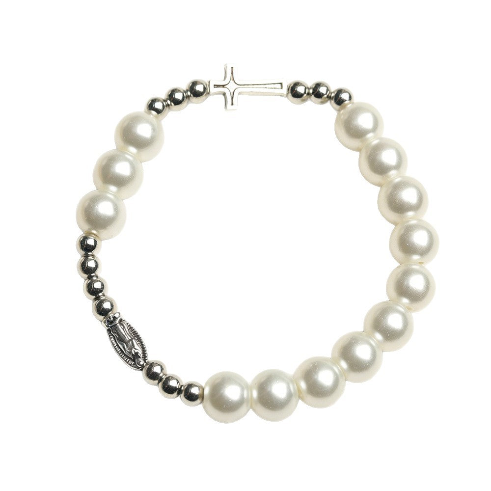 Pearl Round Beads Zinc Alloy Guadalupe Bracelets