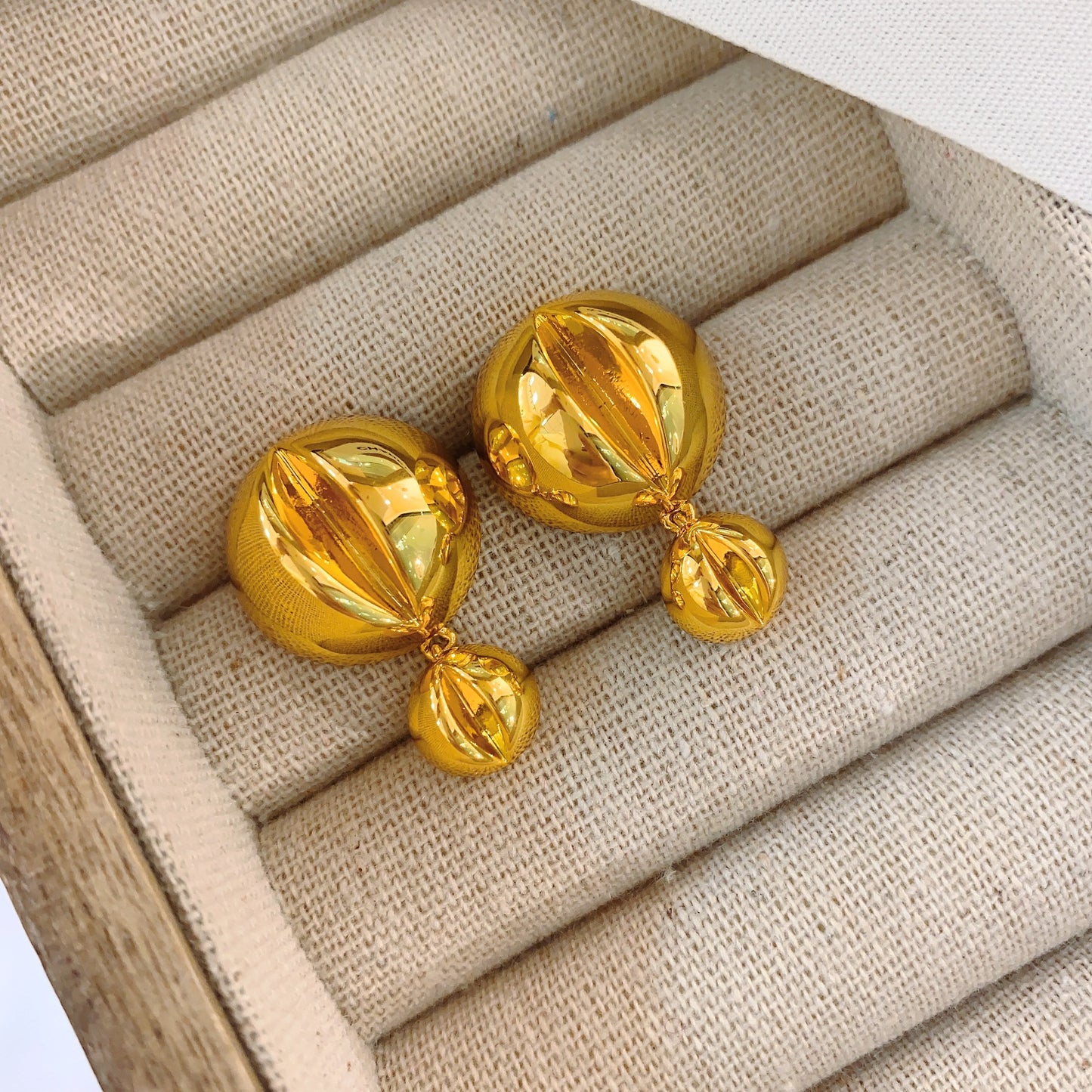 Air Balloon Metal Size Double Bead Female Minority Earrings