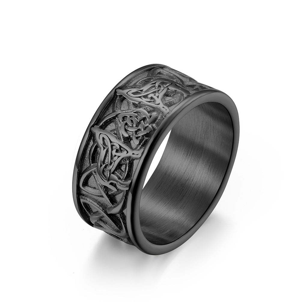 Men's Ornament Nordic Style Celtic Knot Titanium Rings