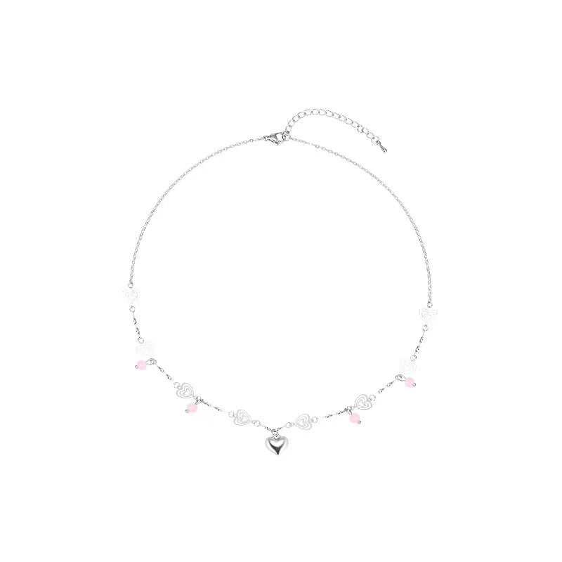Colliers de perles roses avec pendentif de luxe léger pour femmes, tempérament minoritaire, Design sauvage