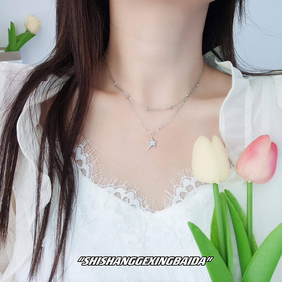 Women's Diamond Beads Temperamental Minority High-grade Ornament Style Necklaces