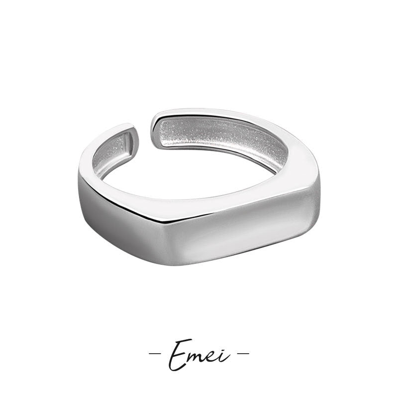 Ein-Wort-Ringe für Damen, modisch, modisch, Disco-Persönlichkeit, Geometrie, rechteckig