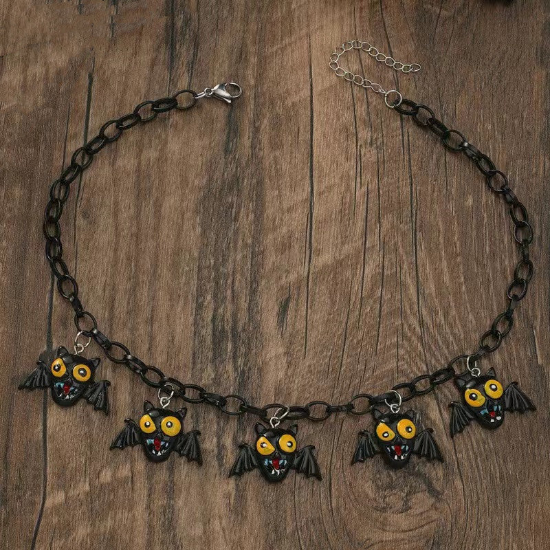 Personality Red Pumpkin Bat Ghost Tide Necklaces