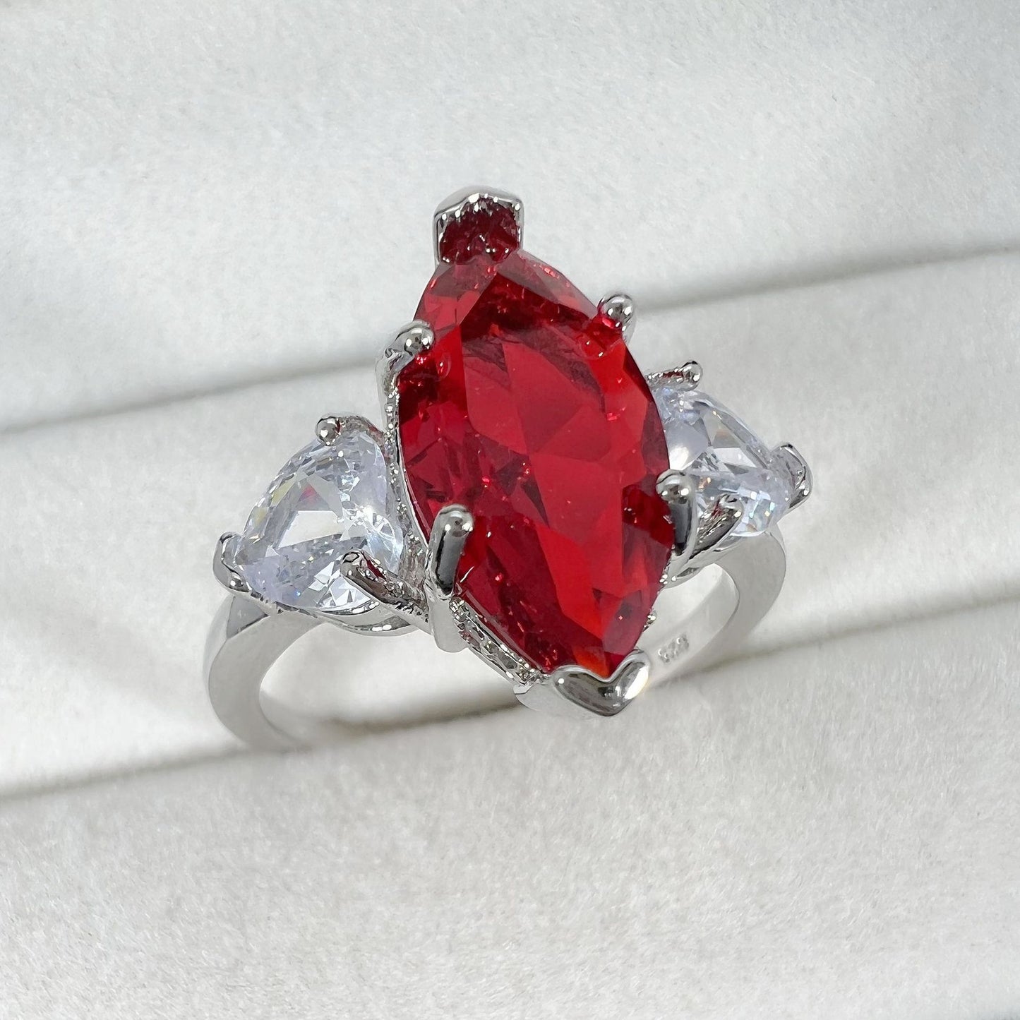 Rhinestone White Gold Plated Fancy Shape Diamonds Rings