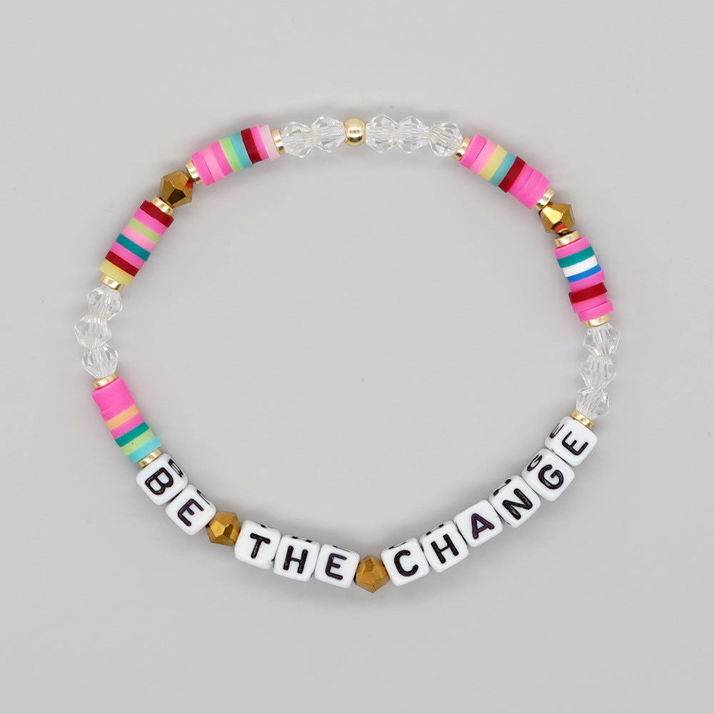 Perlen bunte Polymer Clay Kristall handgefertigte Armbänder