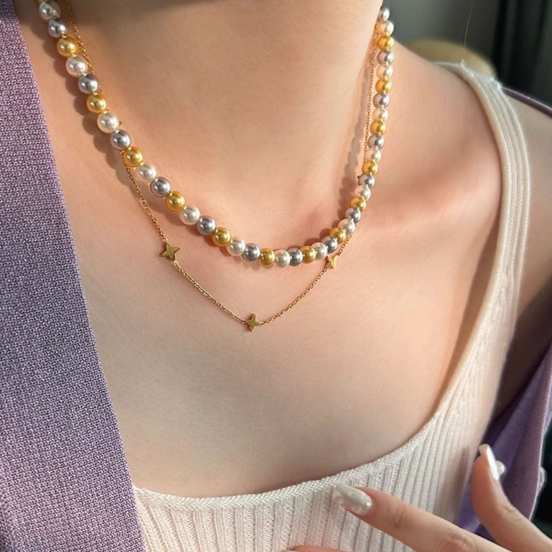Colliers de perles de haute qualité en perles de couleurs mélangées pour femmes