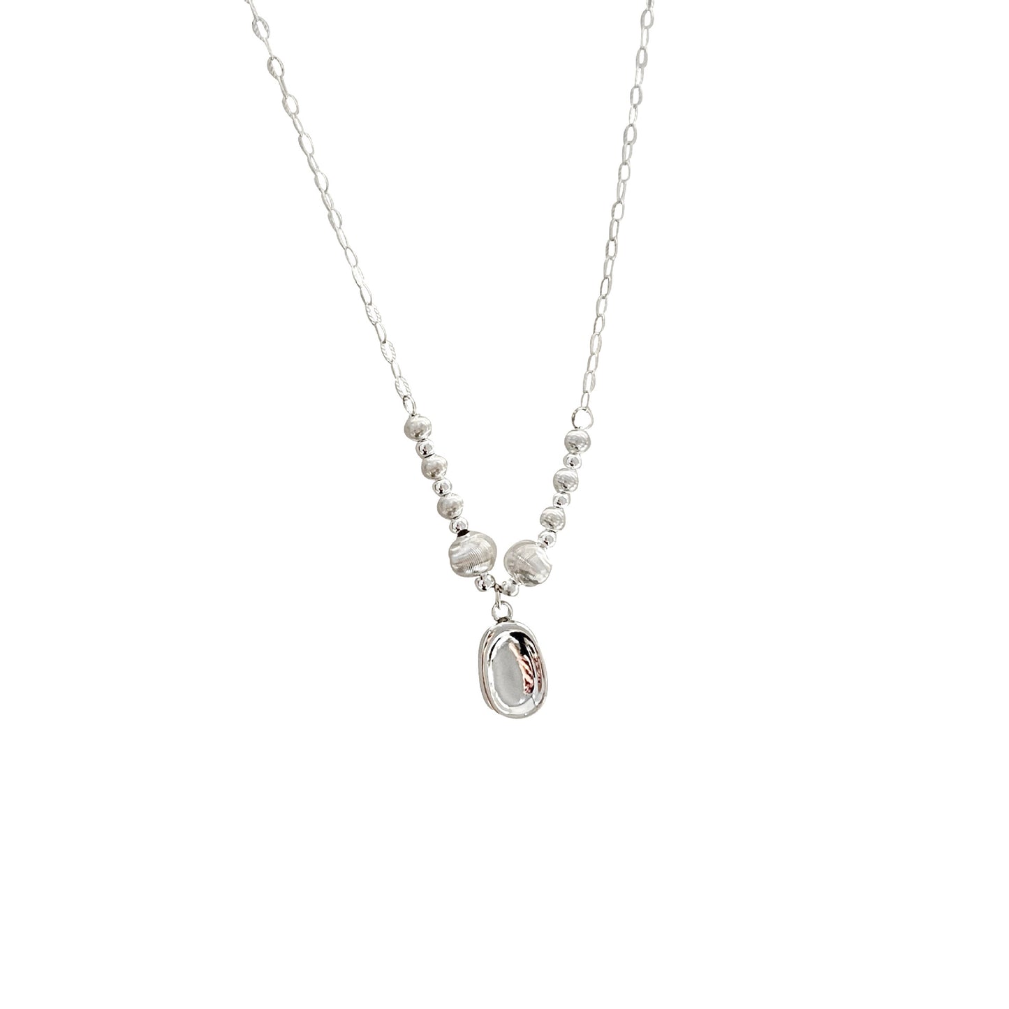 Colliers en agate noire uni simples de style coréen Sier Sterling