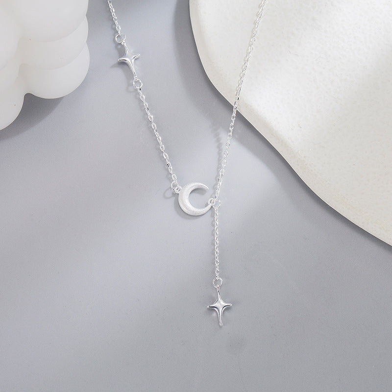 Frosted Moon Tassel Female Clavicle Chain Necklaces