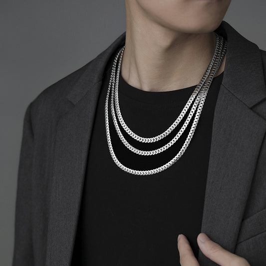 Men's Simple Personality Clavicle Chain Titanium Steel Accessories Hip Hop Necklaces