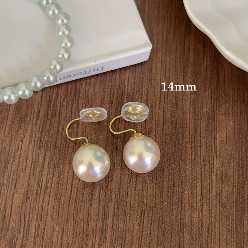 Shell Pearls Mosquito Coil Ear Clip Sier Pearl Stud Earrings