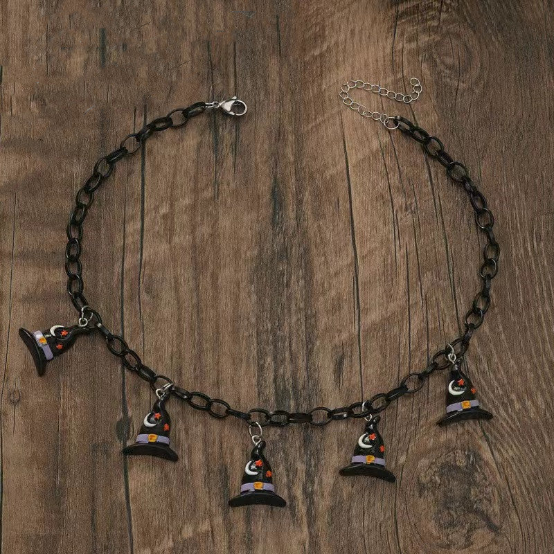 Personality Red Pumpkin Bat Ghost Tide Necklaces