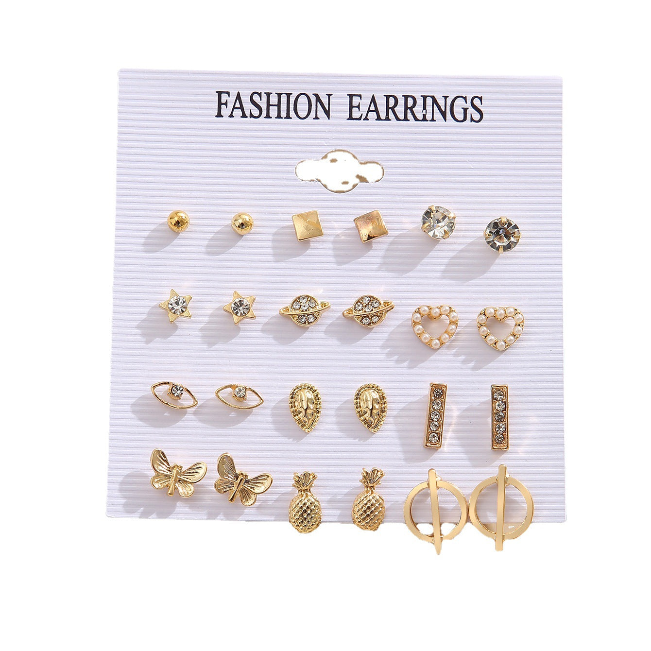 Water Drop Ear Style Spot Drill Love Starry Sky Eyes Earrings