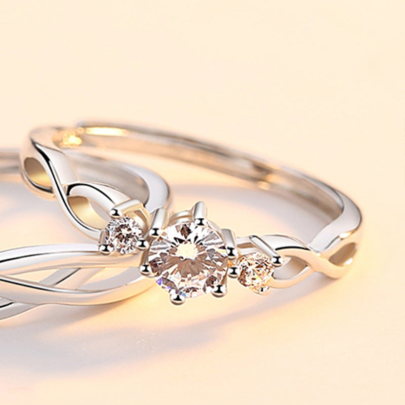 Mit Liebe blaue Seiden-Sterlingsilber-Ringe im koreanischen Stil
