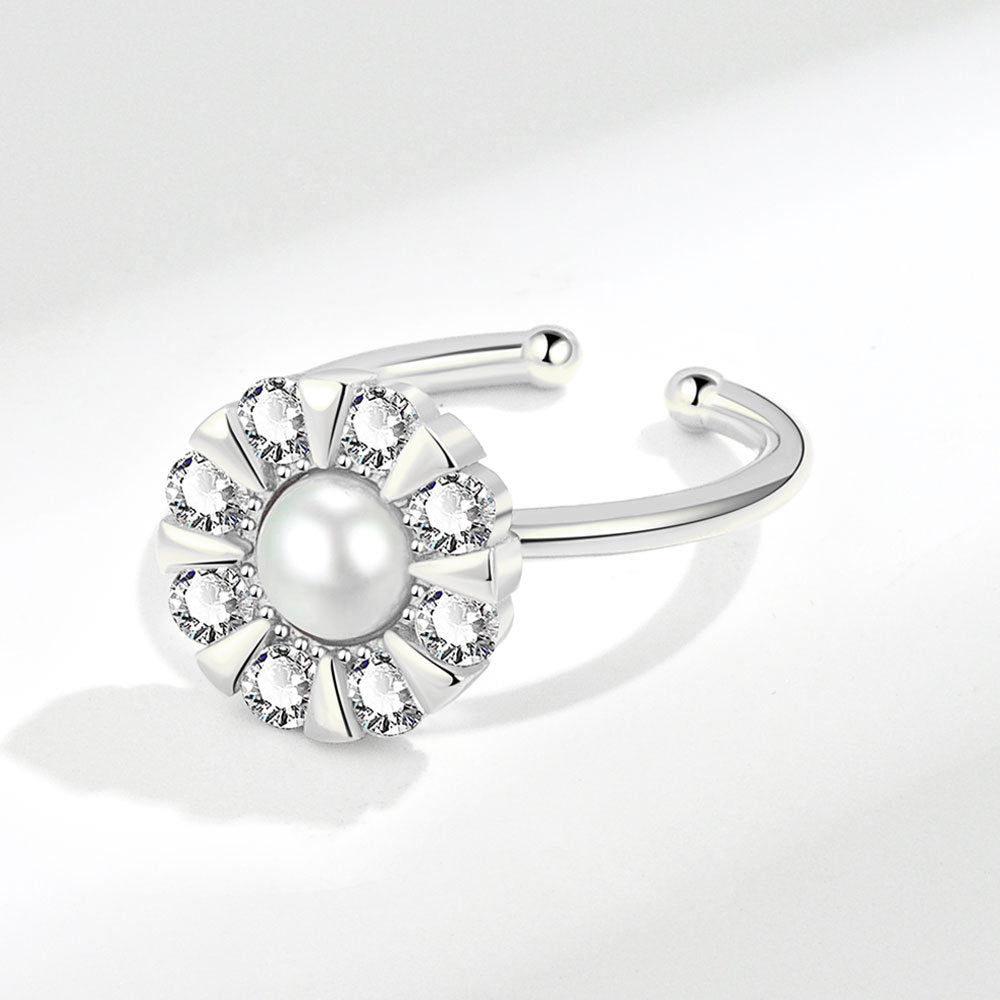 Women's Rotatable Pearl High-grade Design Open Super Rings