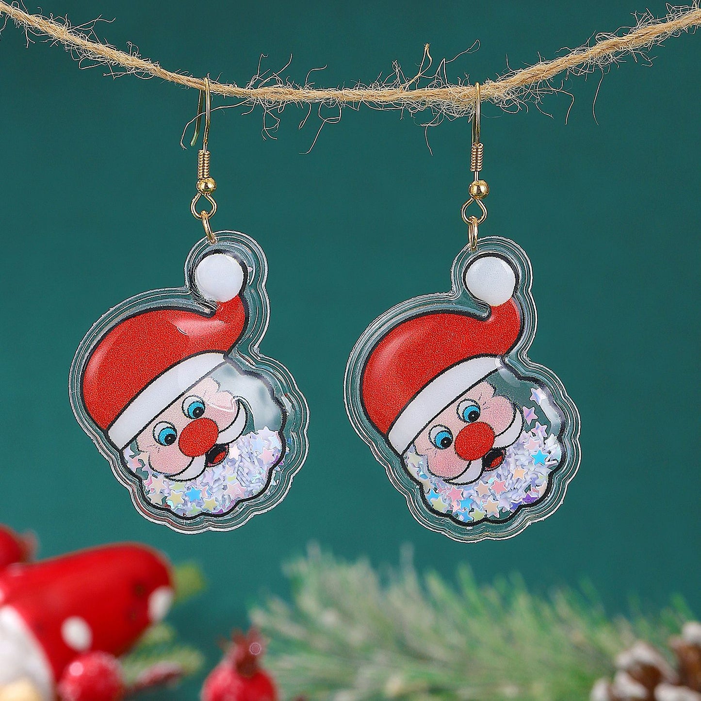Female Sweet Cute Santa Tree Cartoon Earrings
