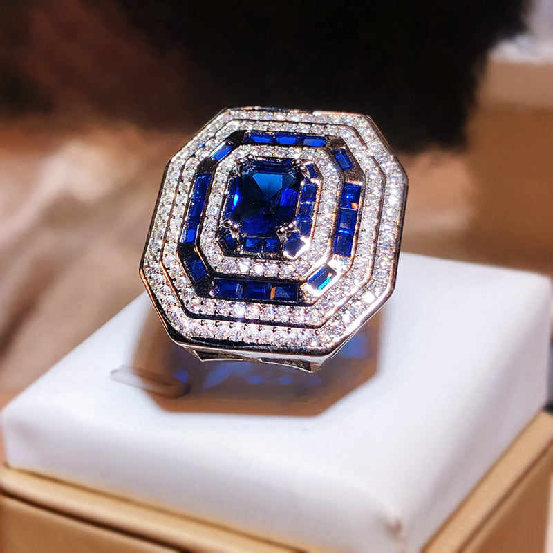 Damascus Sapphire Lady Magenta Gold-plated Wine Rings