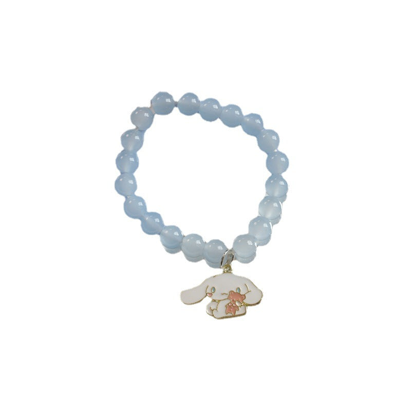 Cartoon klarer weißer Hund niedliche rosa Kaninchen-Imitat-Armbänder