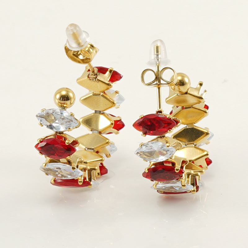Women's Rhinestone Ear South America Fashionable Golden Titanium Light Rings