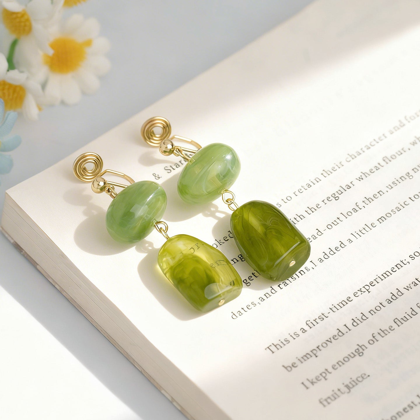 Retro Blooming Resin No Pierced Chinese Cheongsam Republic Of China Earrings