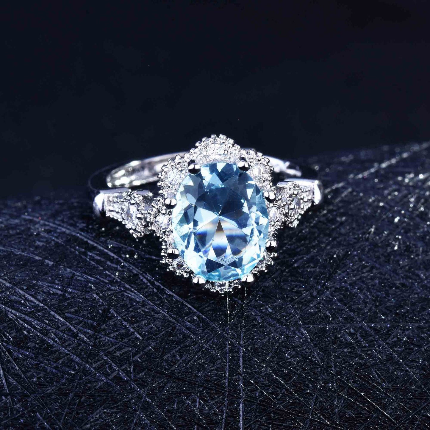 Damen-Ringe aus Sterlingsilber mit Topas-Beschichtung und eingelegten Edelsteinen