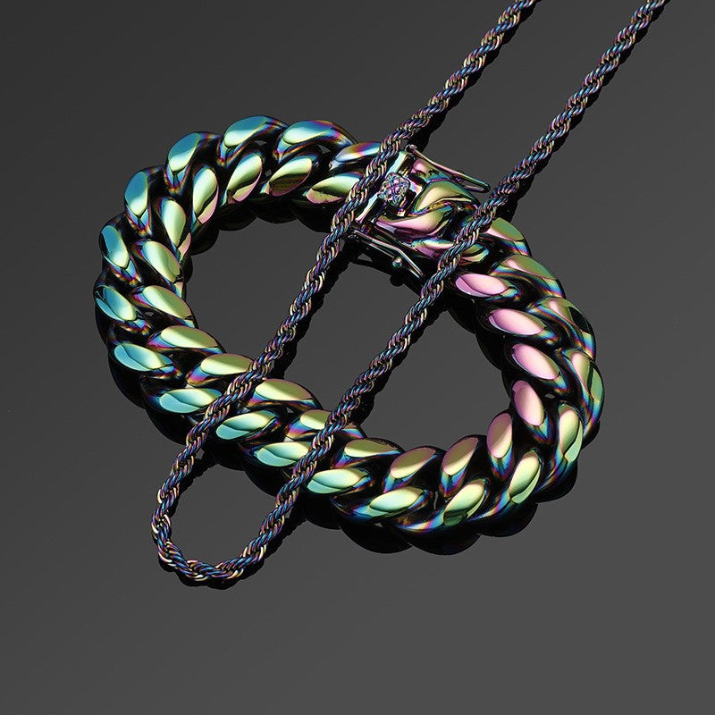 Thickened Encrypted Stainless Steel Hemp Flowers Necklaces