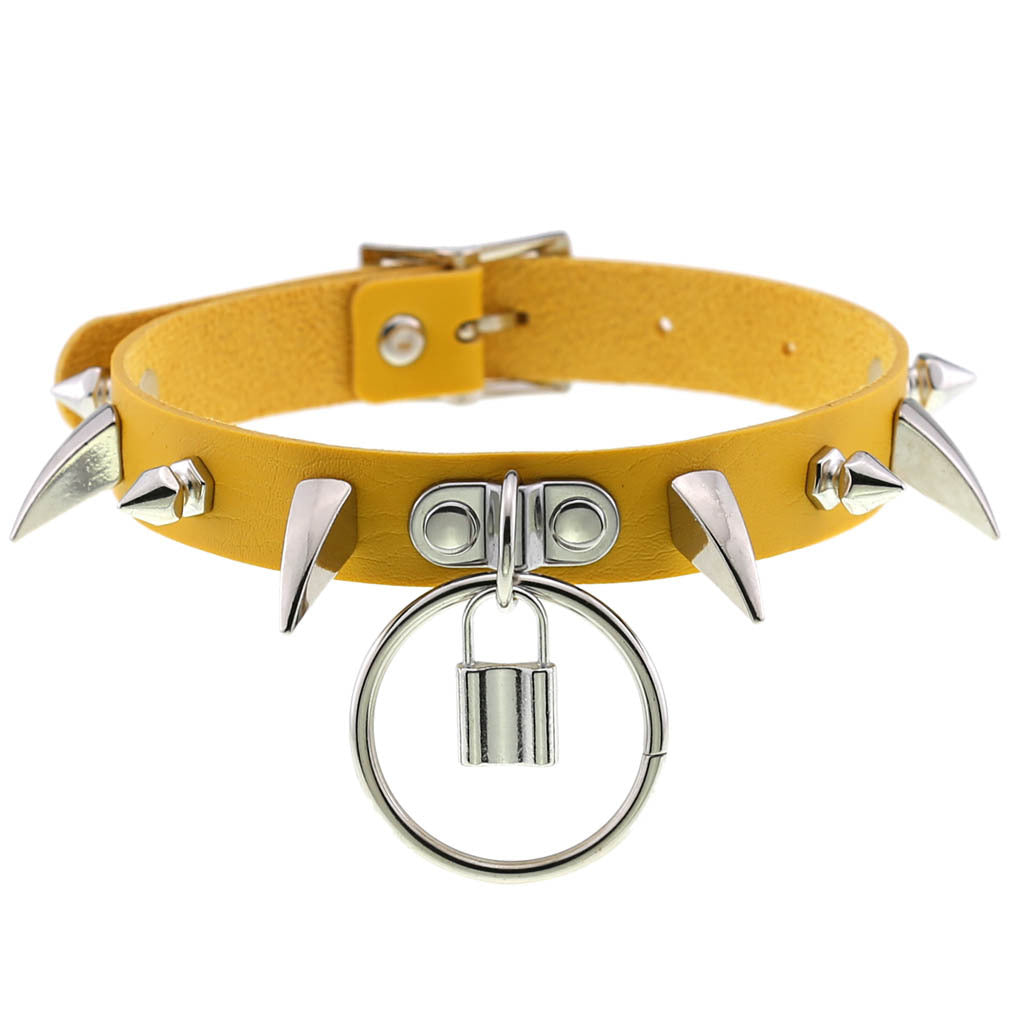Collier à rivets en corne de cuir, colliers suspendus de personnalité