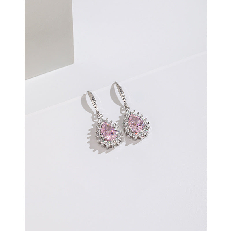 Women's Carbon Diamond Square For Niche Temperament Ice Earrings