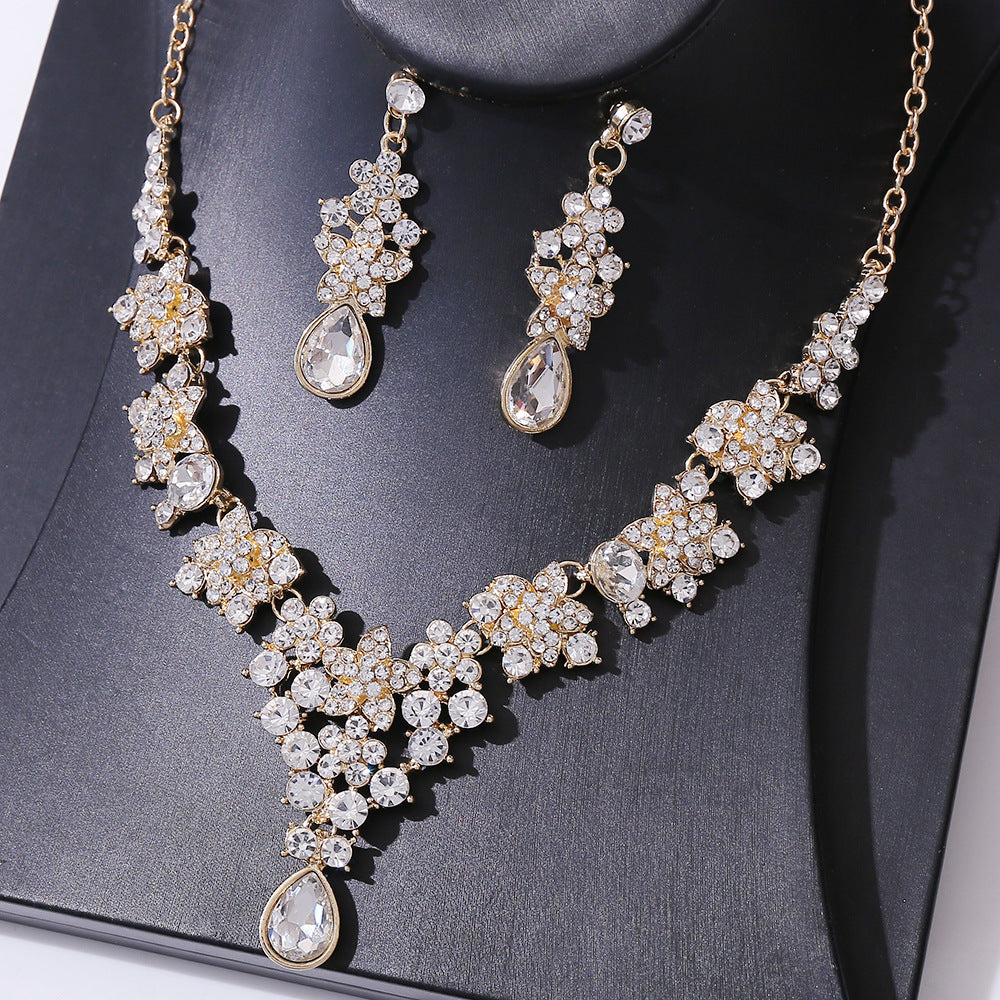 Costume de mariée en cristal élégant à la mode, colliers en strass
