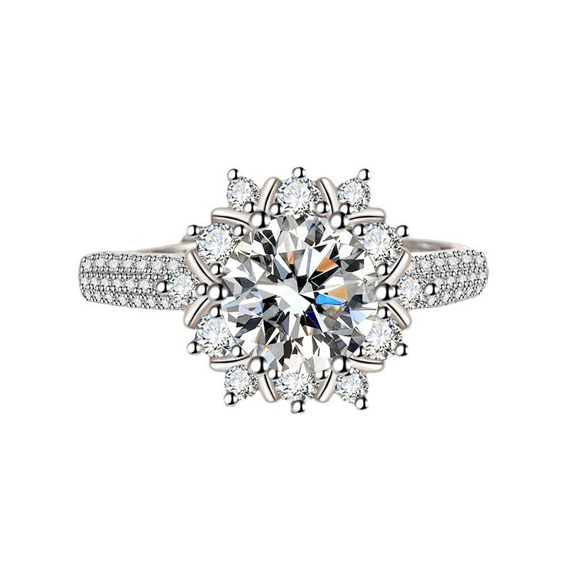 Women's 2 Karat Imitation Moissanite Luxury Diamond Ring