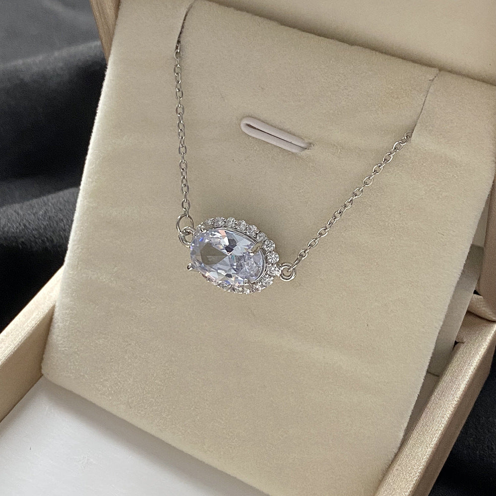 Micro Inlaid Zircon Flower Short Style Versatile Necklaces