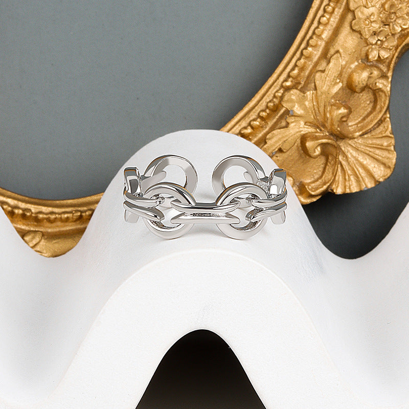 Style Cold Line Einfache offene Metallringe