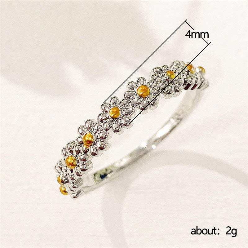Sweet Little Daisy Flower Female Summer Rings