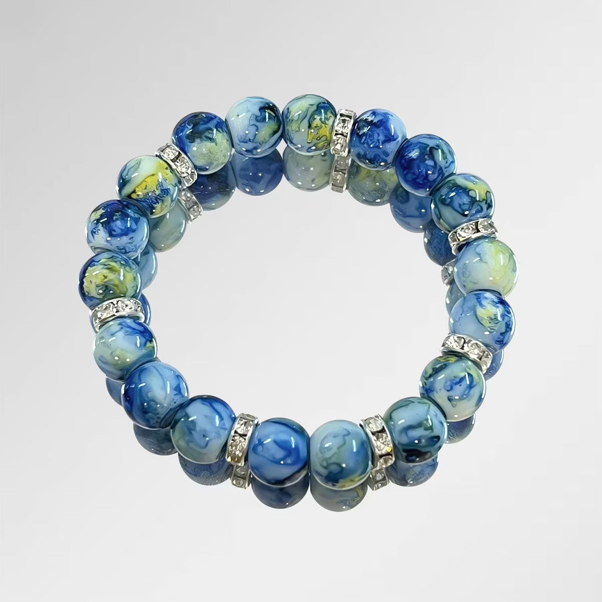 Xi Van Gogh Starry Oil Painting String Beads Bracelets