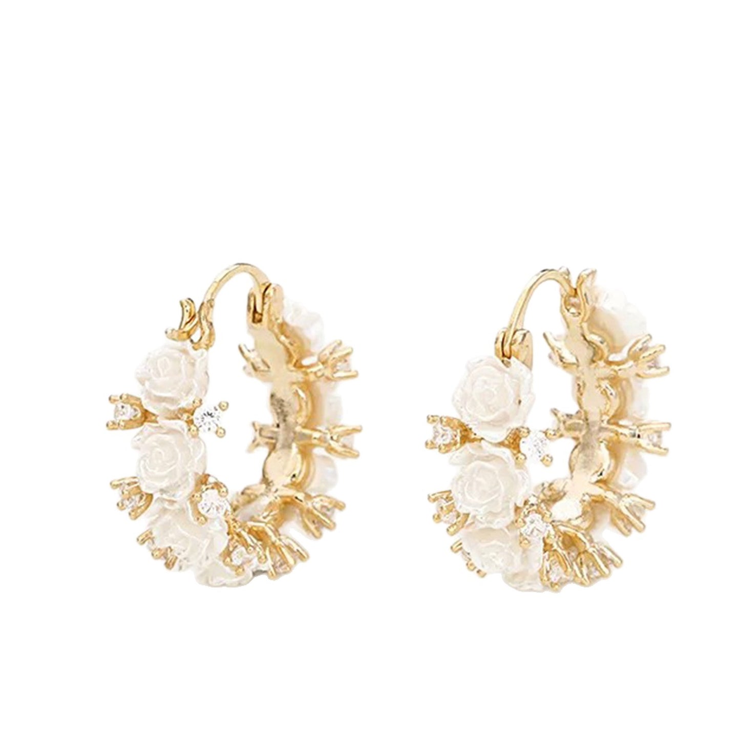 Rose Zircon High-grade Fashion Romantic Aura Female Fresh Sweet Ear Buckle