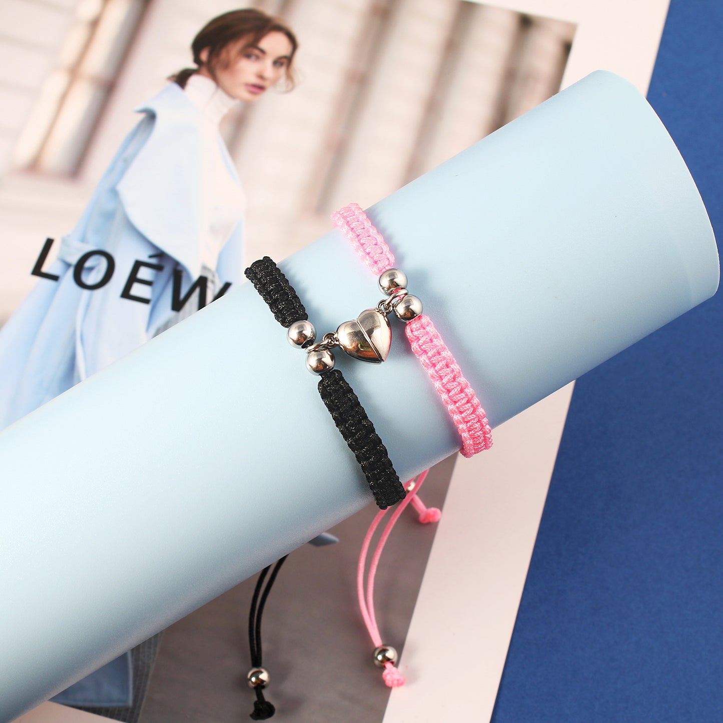 Damen & Herren & einfache handgefertigte gewebte Liebesmagnet-Saug-Paarpaare und Armbänder