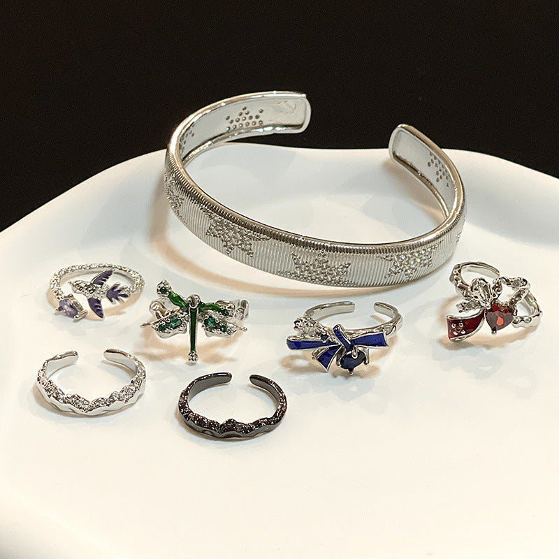 Women's Open Cold Wind Design French Style Rings