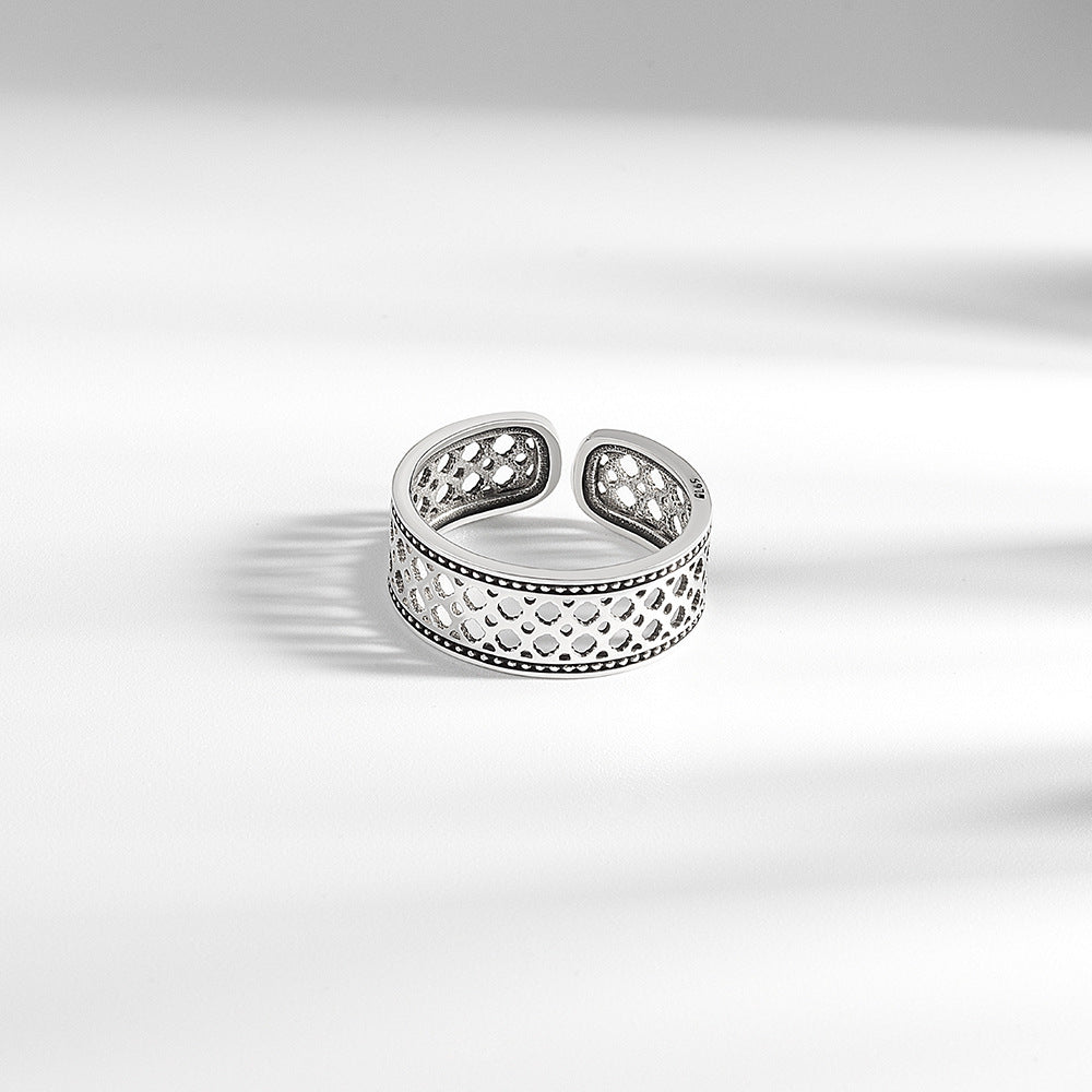 Fashion Personality And Creativity Hollow Plum Sterling Rings