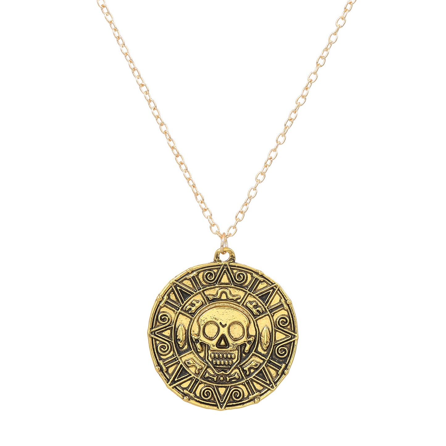 Men's Movie Ornament Pirates Of The Caribbean Gold Necklaces