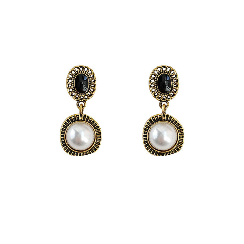 Boucles d'oreilles populaires à la mode en perles vintage de style français