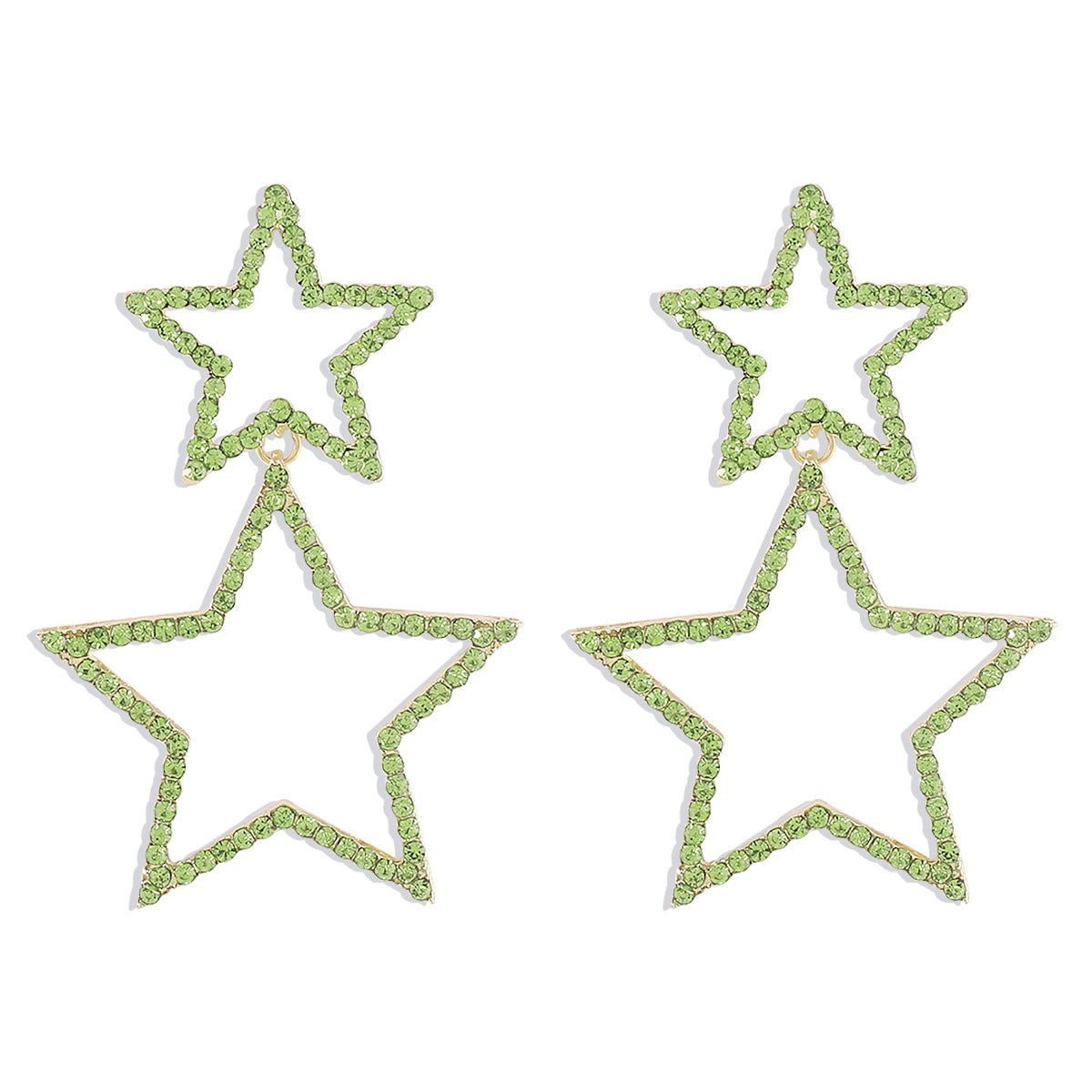 Women's Sexy Group Style Fashion Rhinestone Five-pointed Earrings