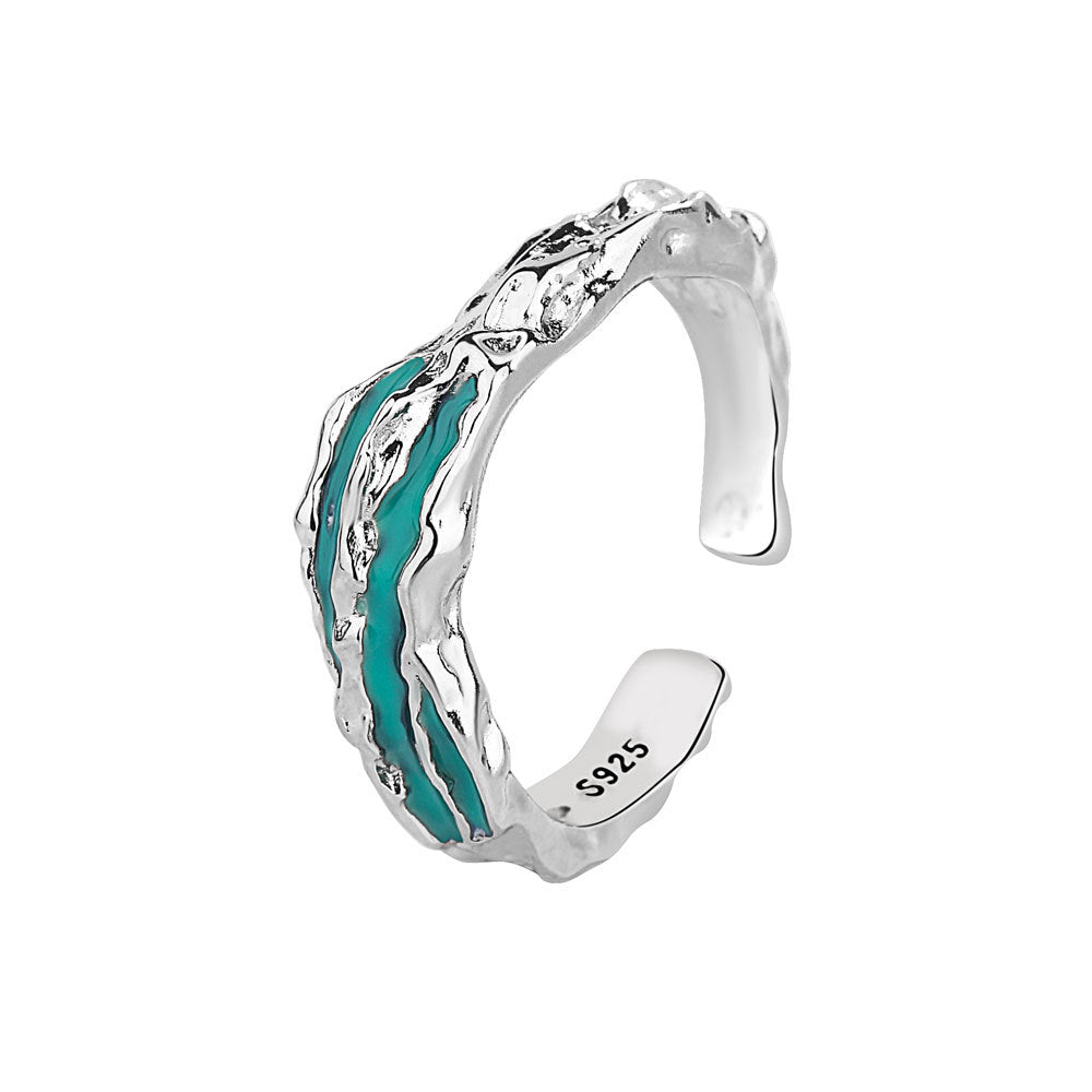 Dark Green Epoxy Female Light Luxury Rings